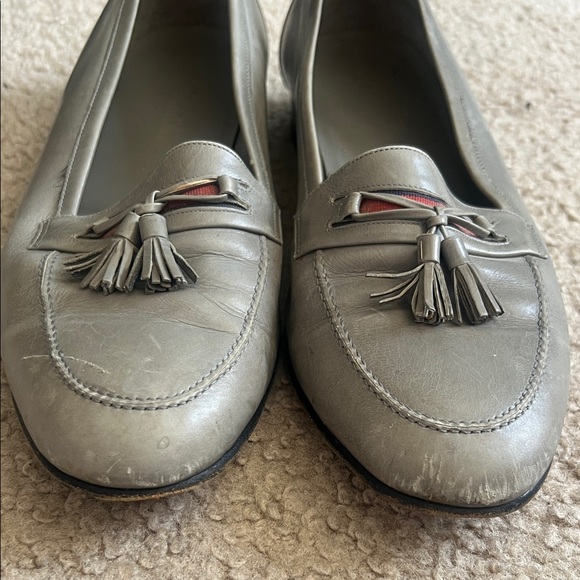 Vintage Christian Dior Tassel Loafers Men’s Size 9 Taupe Leather Made in Italy - Picture 6 of 11